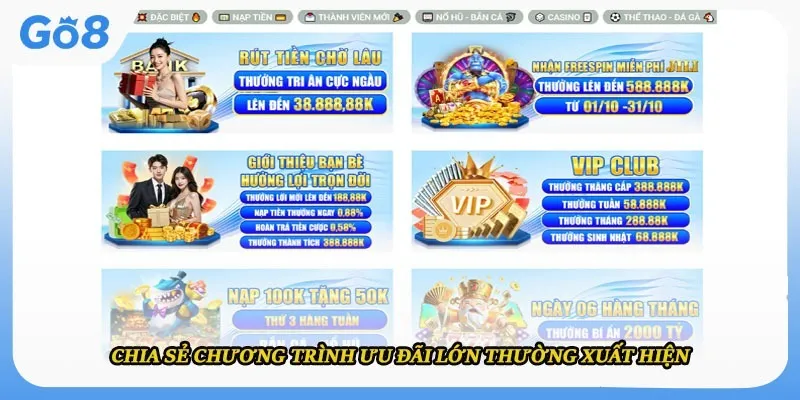 Chia sẻ chương trình ưu đãi lớn thường xuất hiện