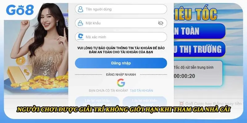 Người chơi được giải trí không giới hạn khi tham gia nhà cái